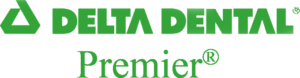 Green Delta Dental logo featuring a triangular icon on the left and "Delta Dental" text to the right, welcoming new patients.